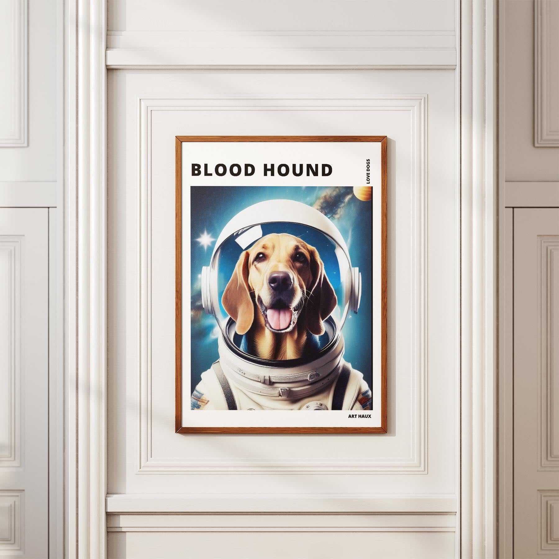 Bloodhound Astronaut Dog Series with Text Astro Dog image 3
