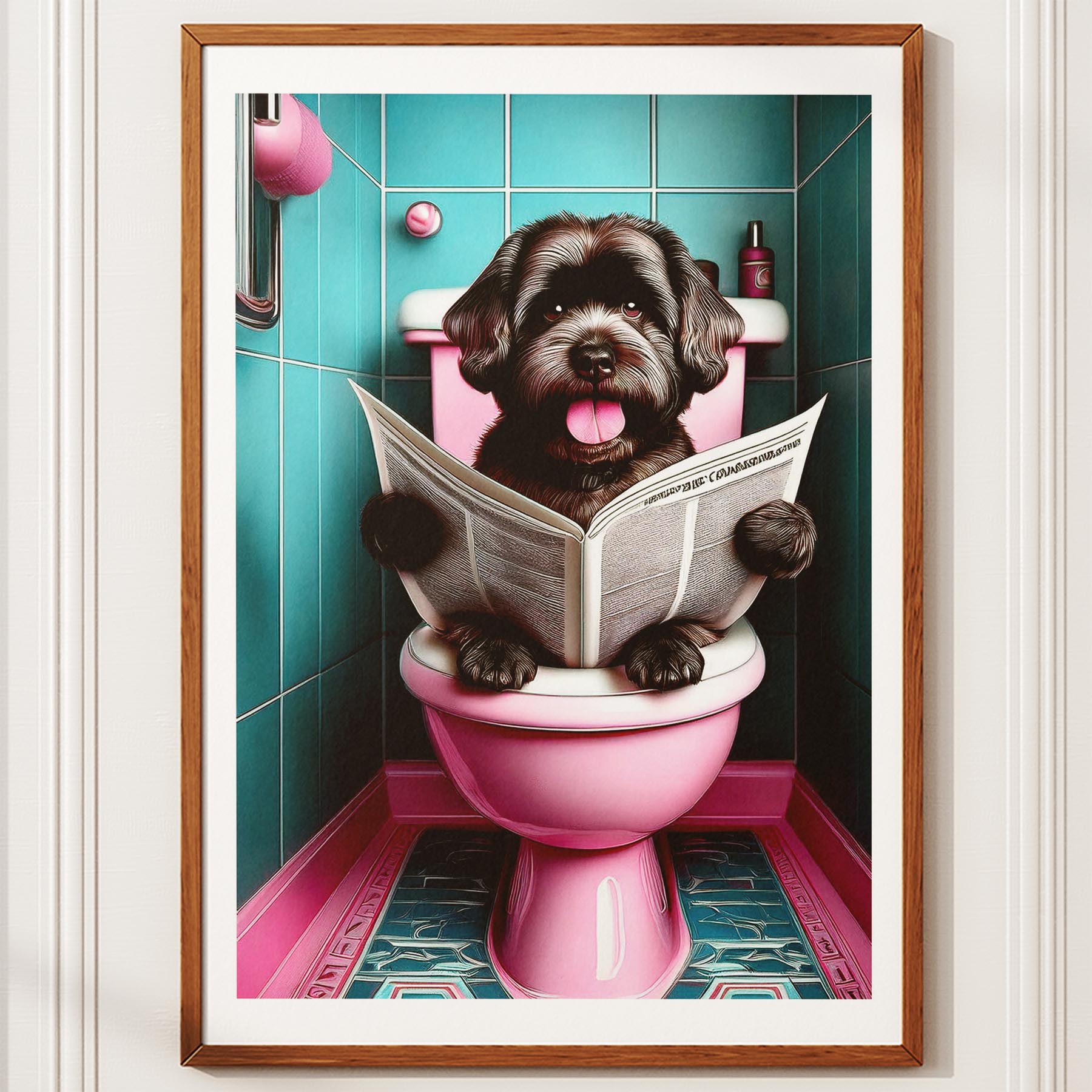 Coton de Tulear Toilet Dogs PInk and Turquise image 10