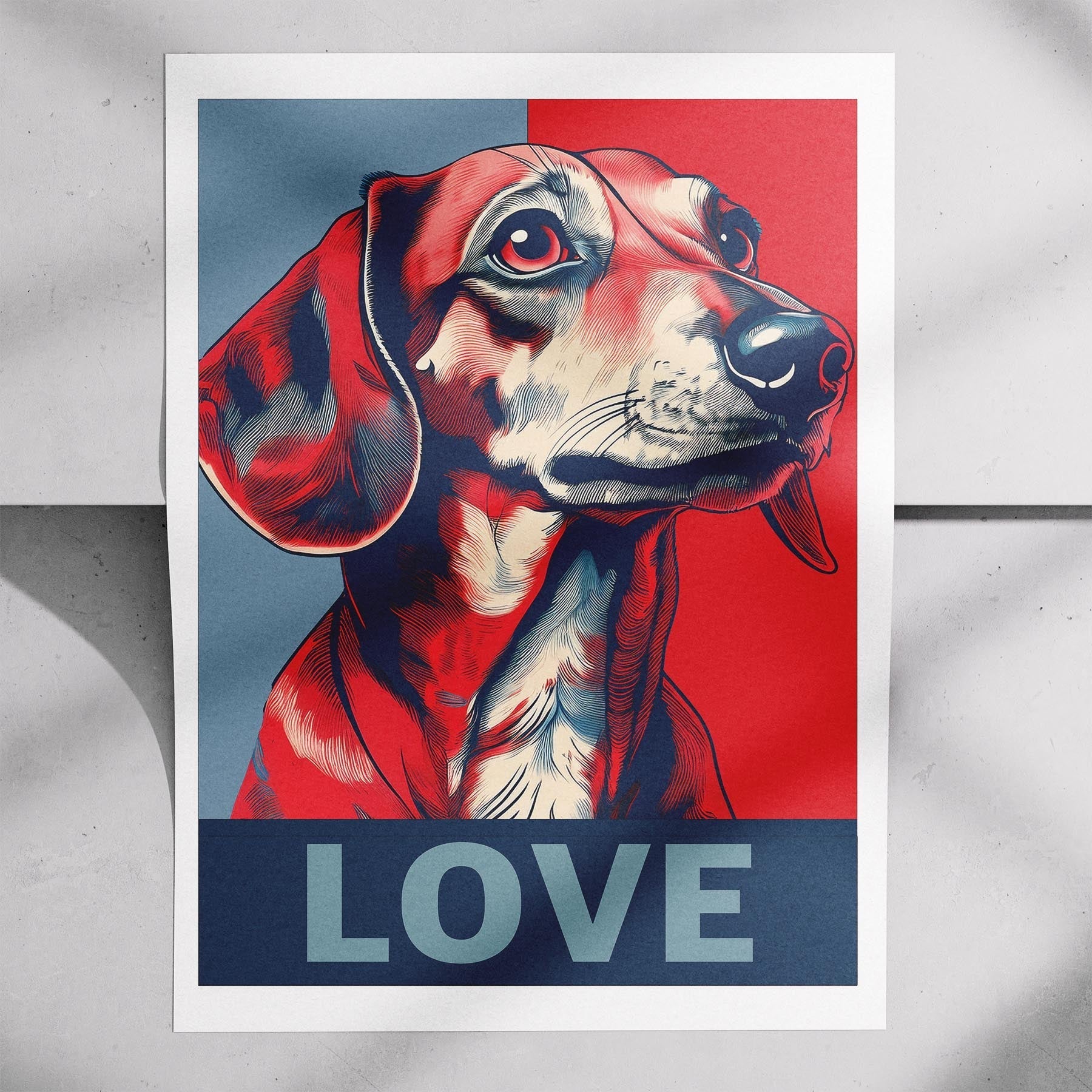 Dachshund LOVE Series Inspired by the Obama Poster image 7