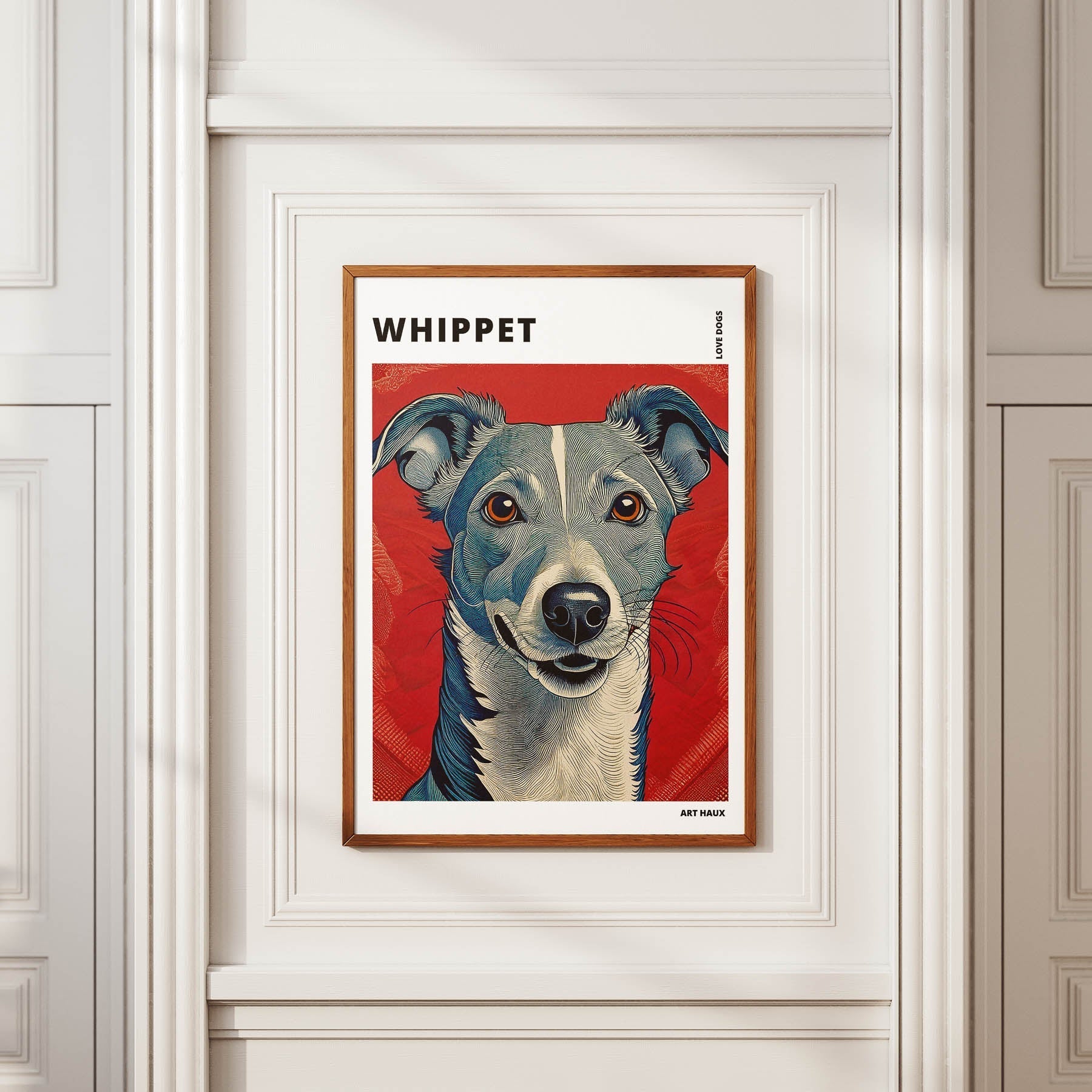 Whippet Hokusai Japanese Inspired Dog Series with Text image 3