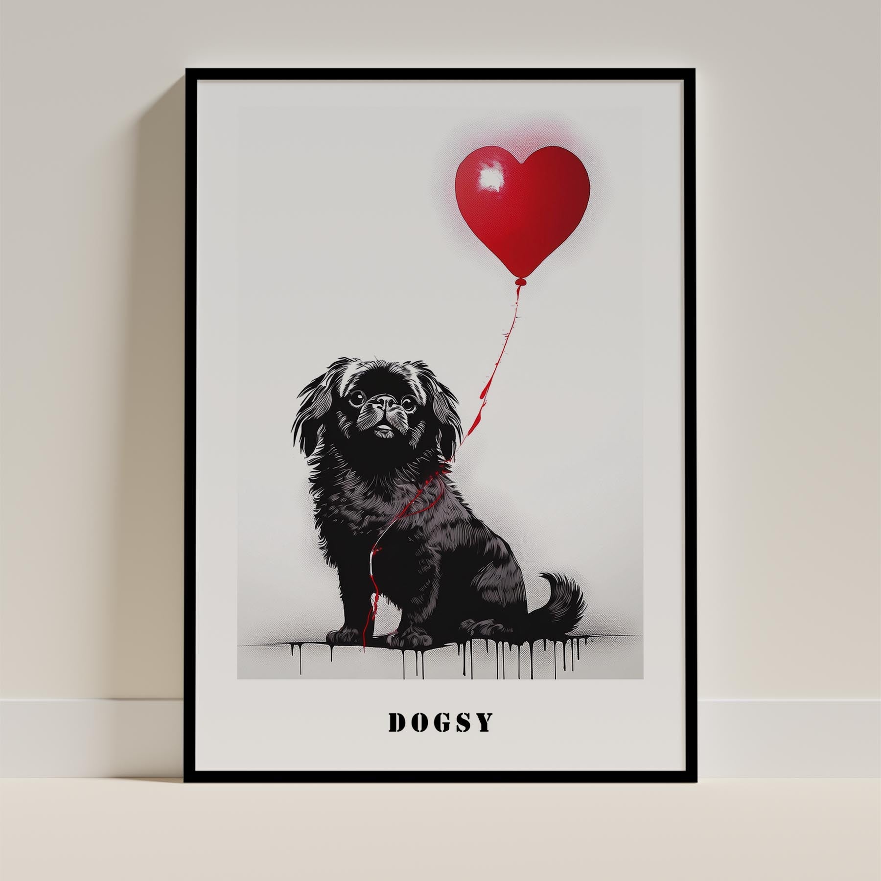 Pekingese DOGSY Series inspired by the Art of Banksy with text Dogsy image 11