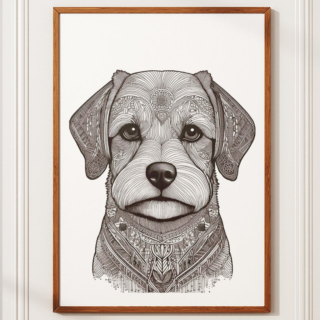 Maltese Mandala Black and White Dog Series image 10