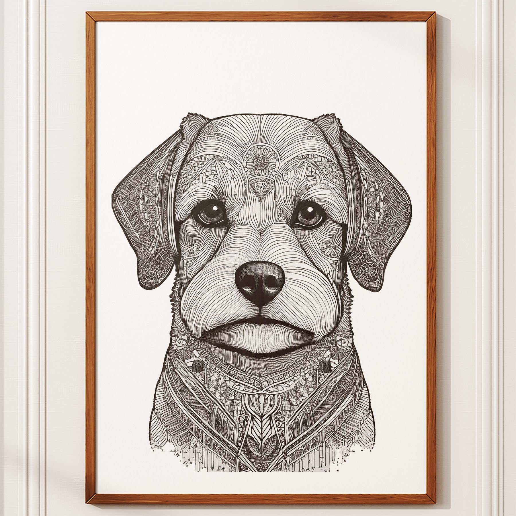 Maltese Mandala Black and White Dog Series image 10