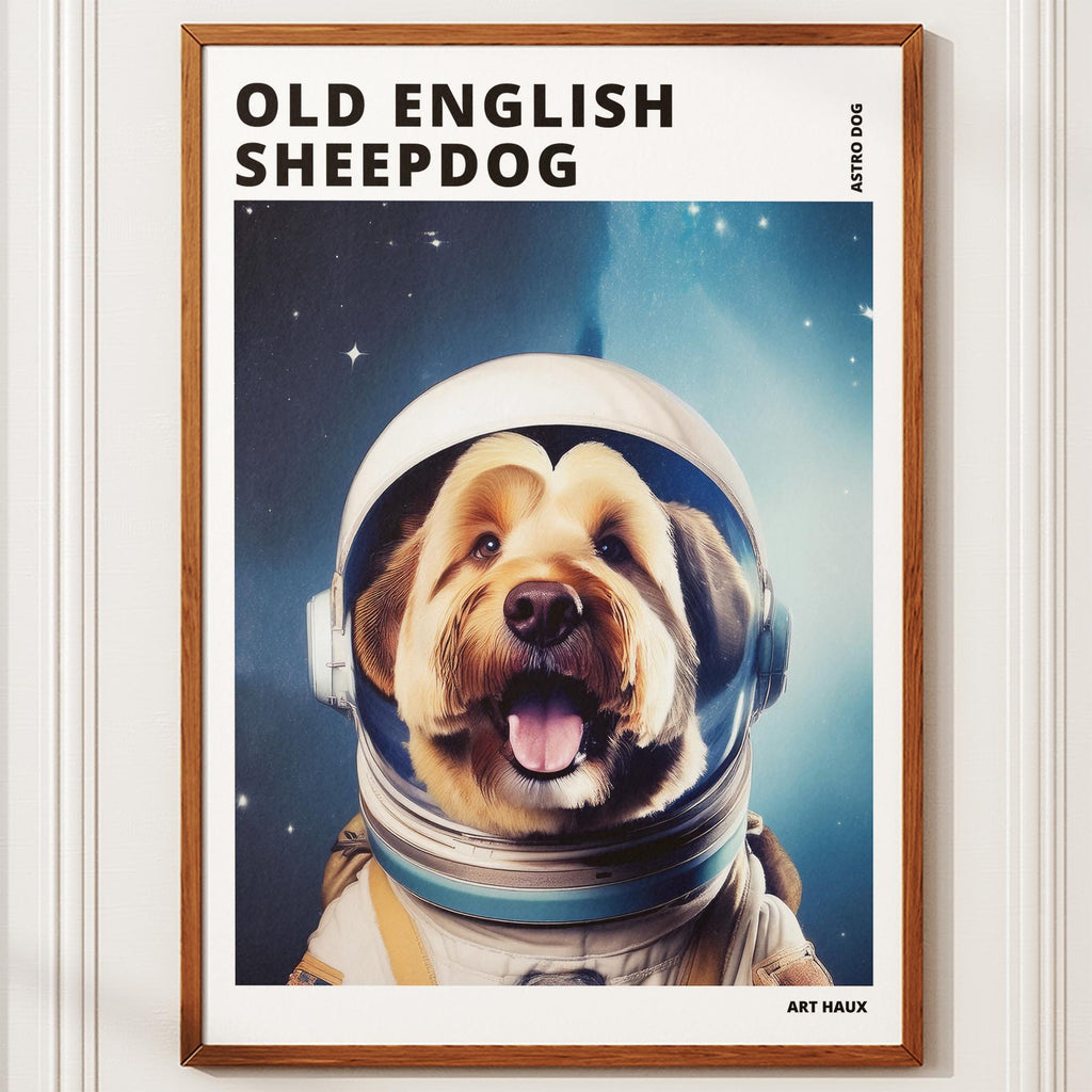 Old English Sheepdog Astronaut Dog Series with Text Astro Dog image 10