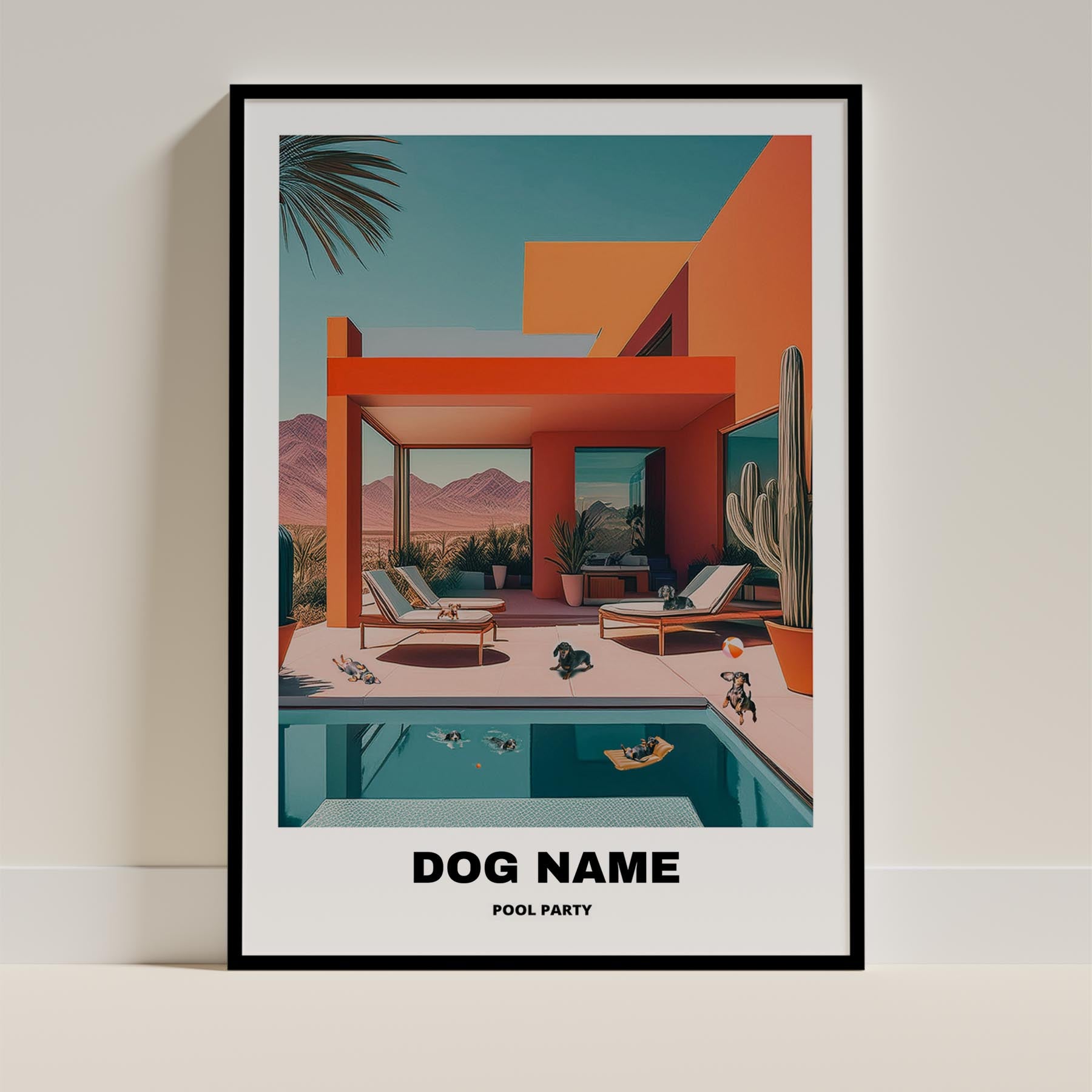 Dachshund Custom Pool Party WITH TEXT image 0