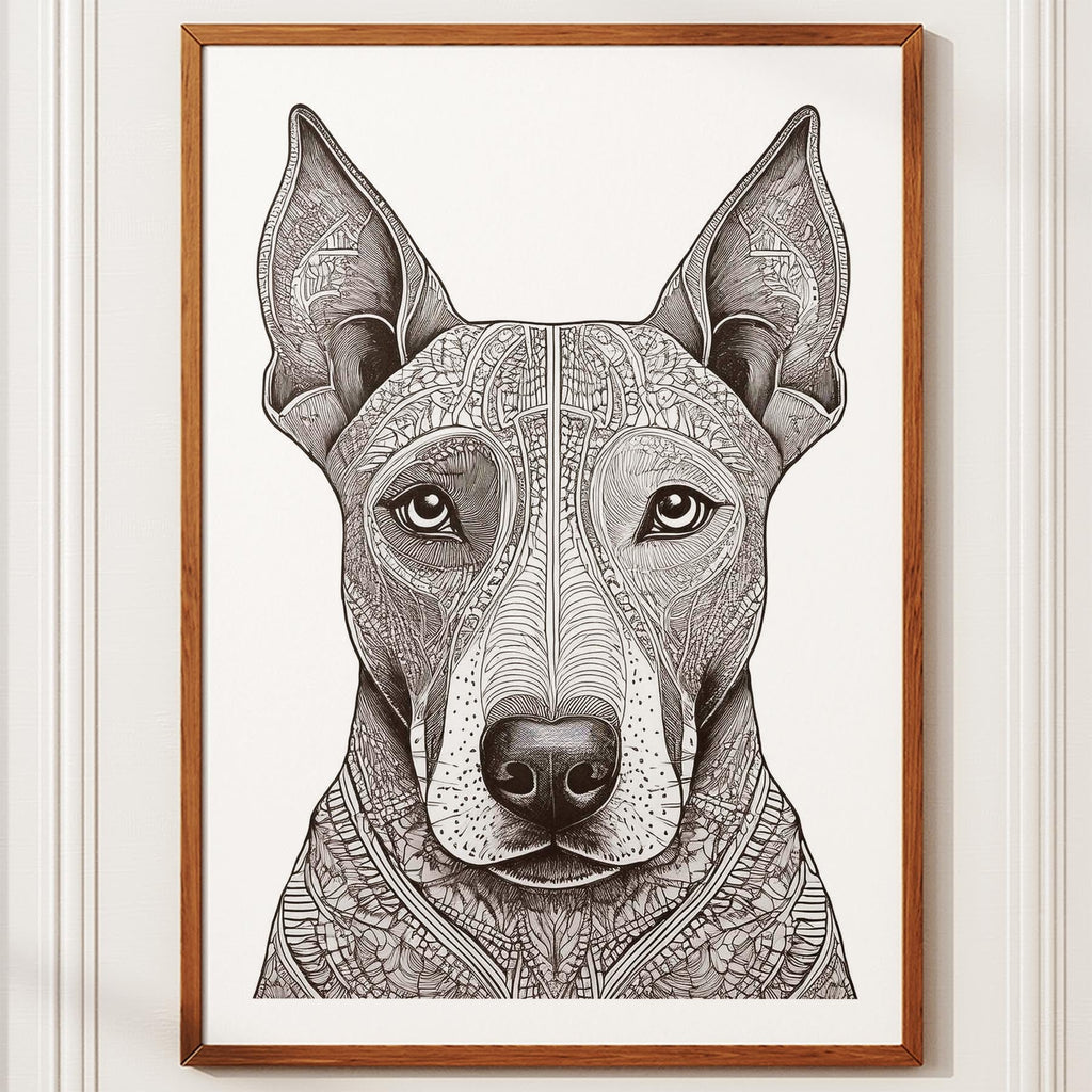 Bull Terrier Mandala Black and White Dog Series image 9