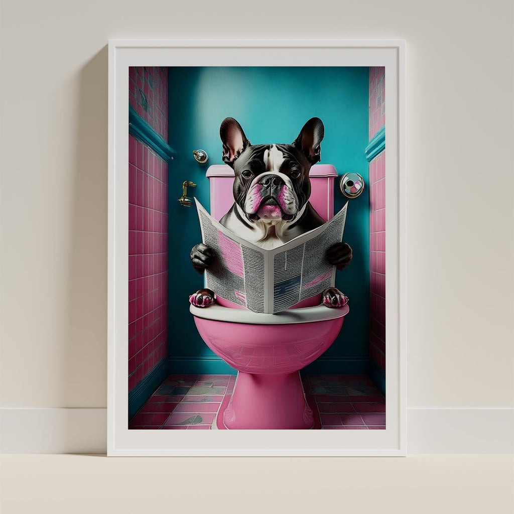 Bulldog Toilet Dogs PInk and Turquise image 9