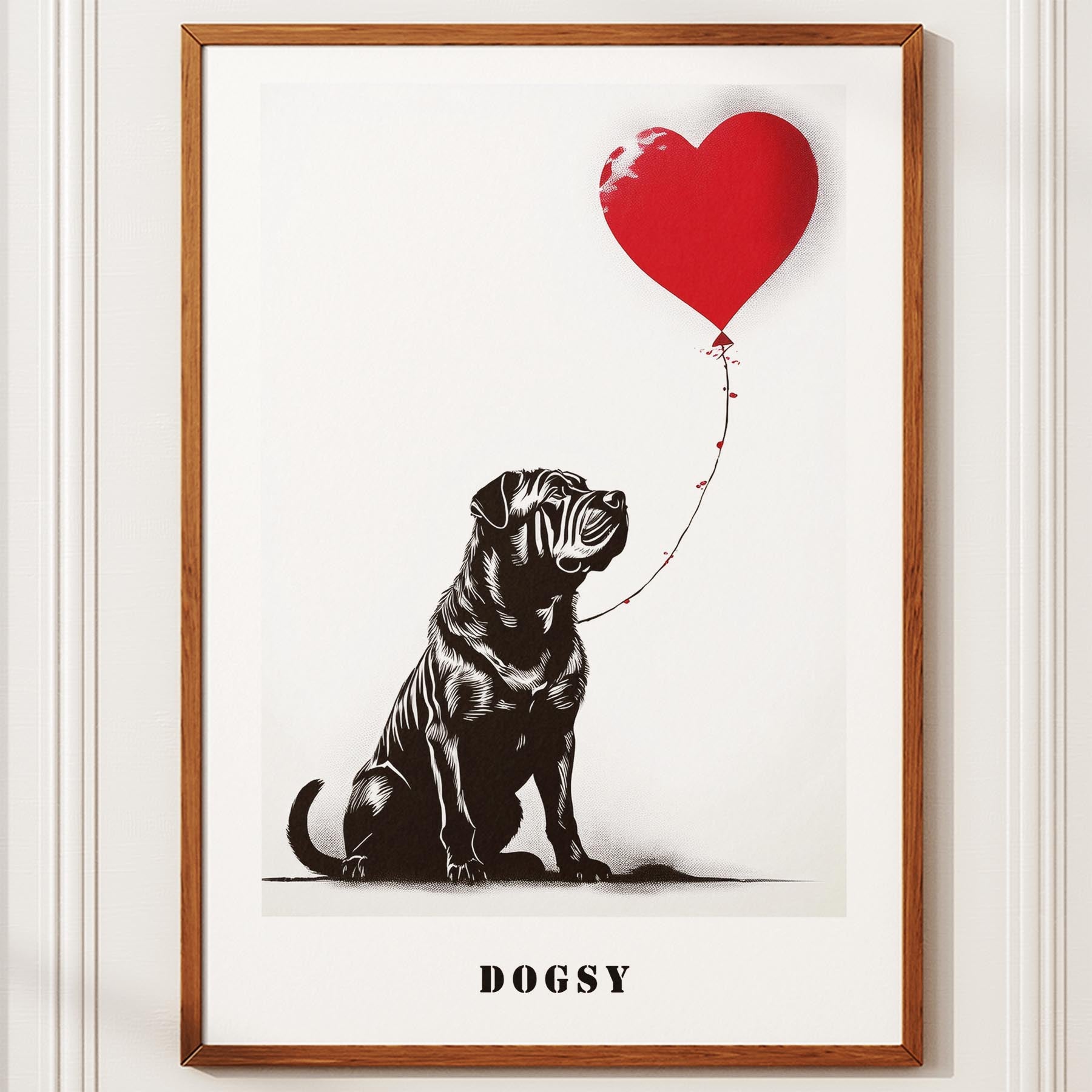 Shar Pei DOGSY Series inspired by the Art of Banksy with text Dogsy image 10