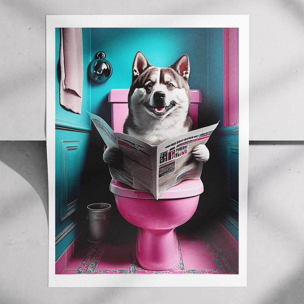 Akita Inu Toilet Dogs PInk and Turquise image 7