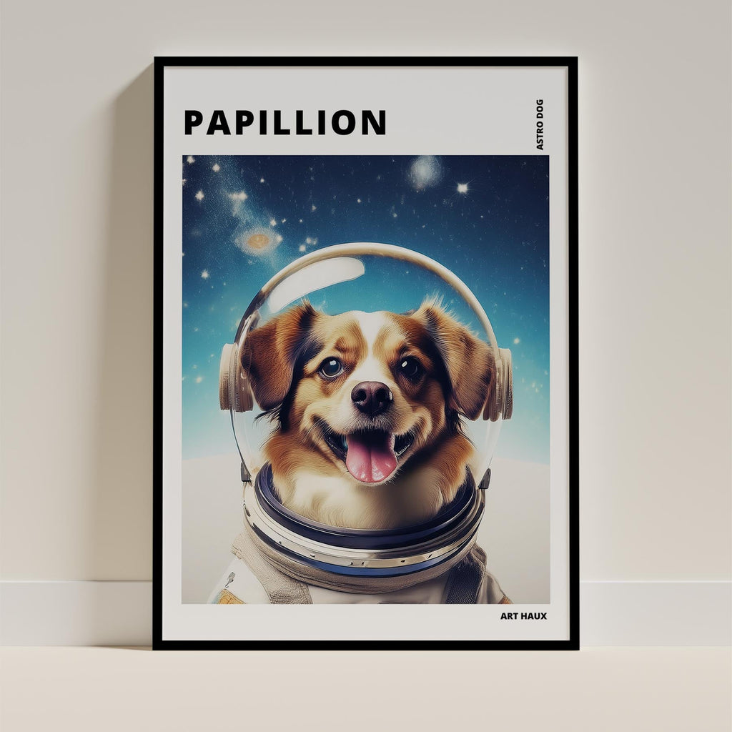 Papillon Astronaut Dog Series with Text Astro Dog image 0