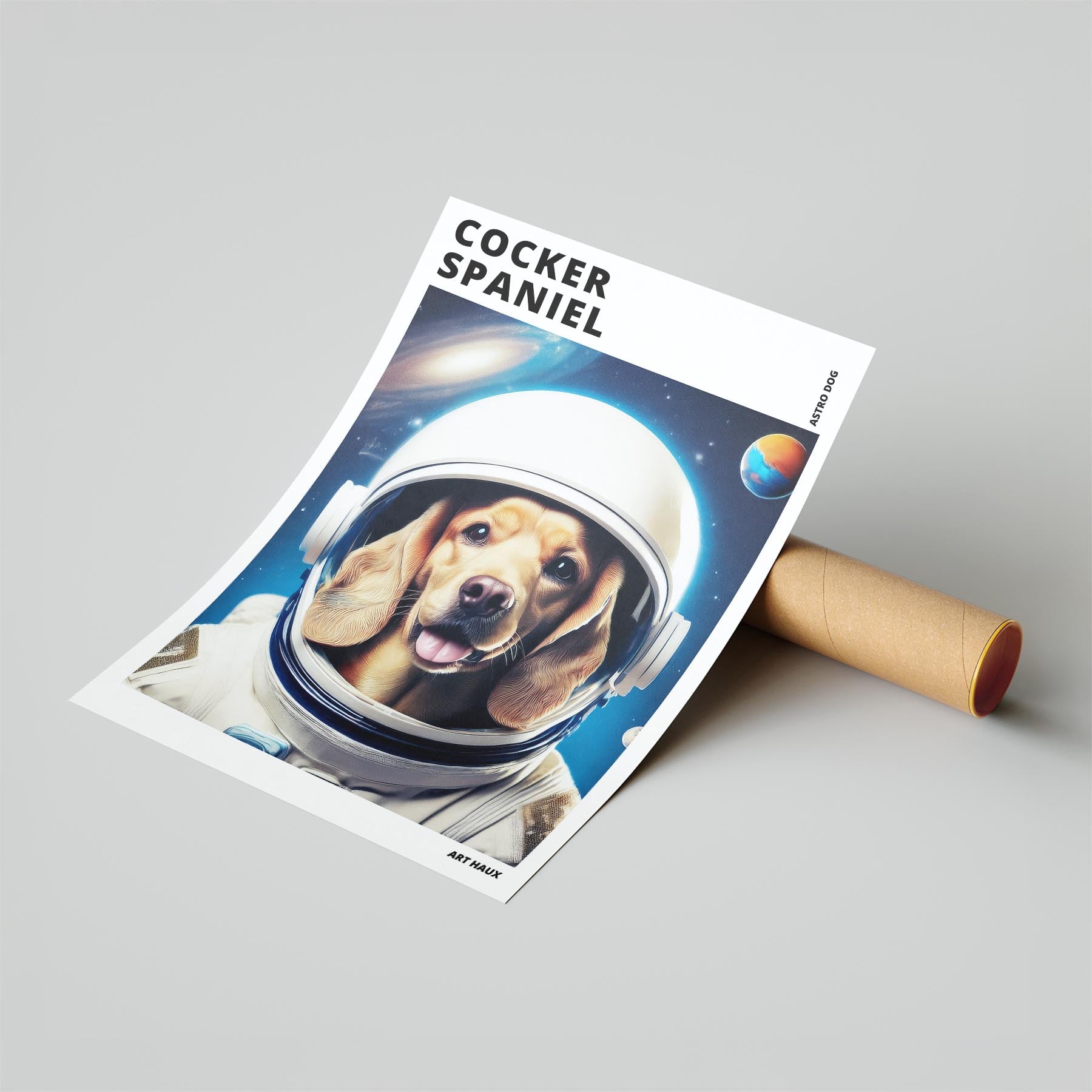 Cocker Spaniel Astronaut Dog Series with Text Astro Dog image 6