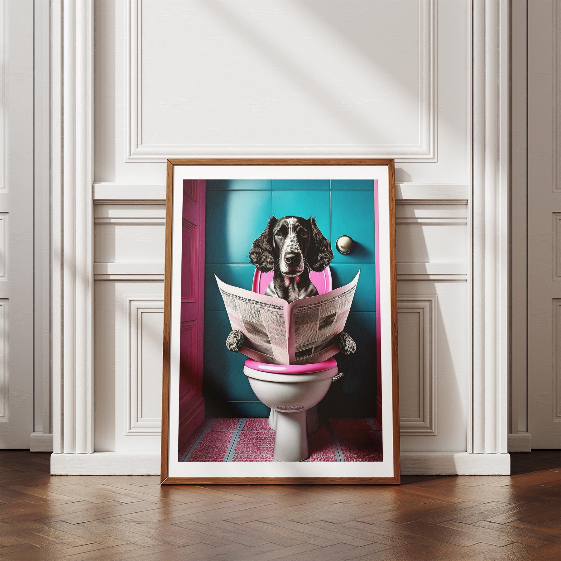 English Setter Toilet Dogs PInk and Turquise image 4