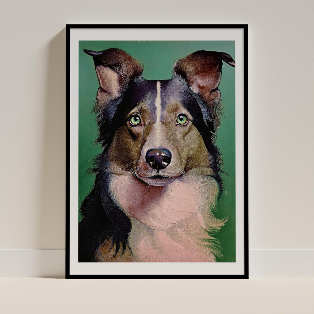 Border Collie Green Painted Series image 0
