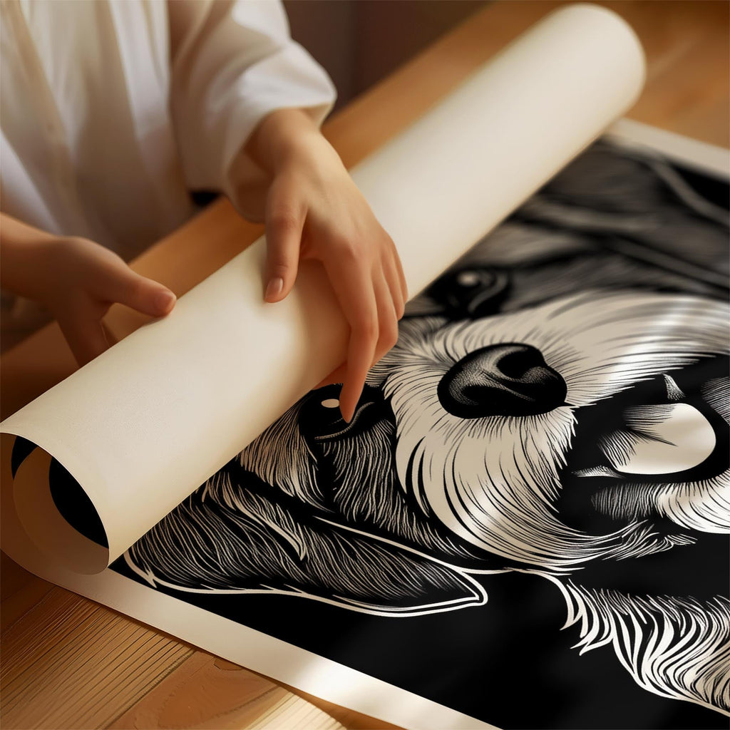 Shih Tzu Line Dog Series in Black and White image 1