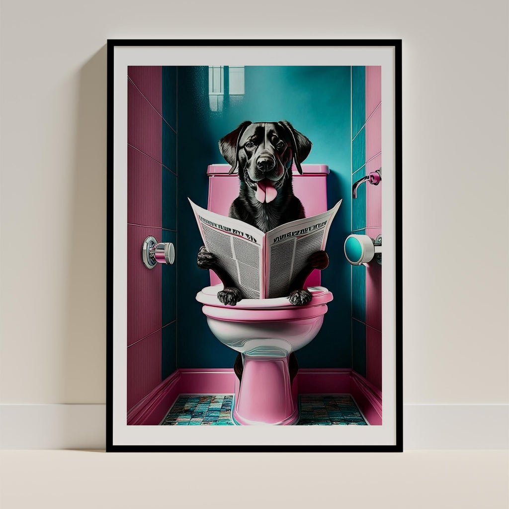 Labrador Retriever Toilet Dogs PInk and Turquise image 0