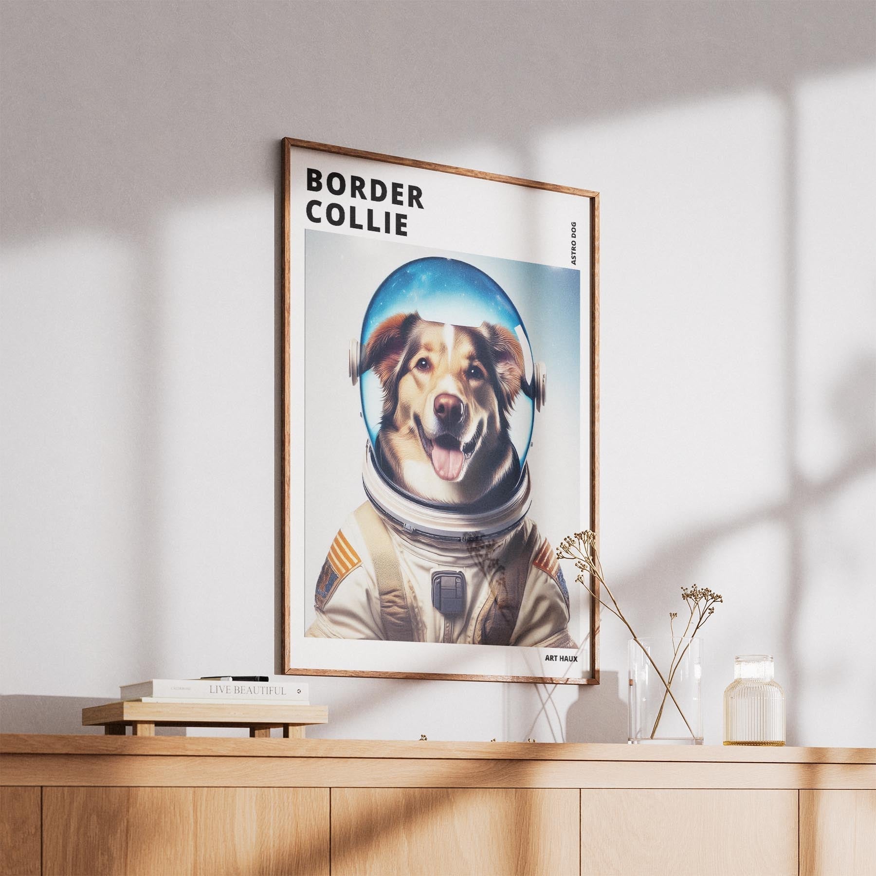 Border Collie Astronaut Dog Series with Text Astro Dog image 5