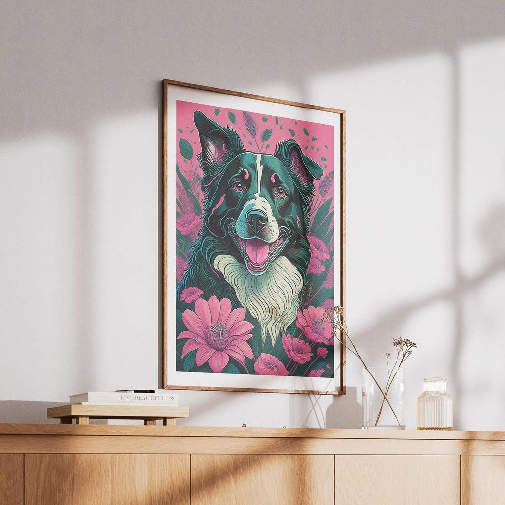Border Collie 3 Flowery Dog image 6