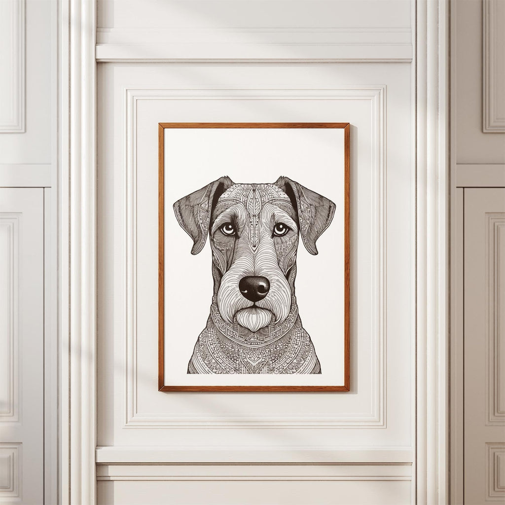 Irish Terrier Mandala Black and White Dog Series image 3