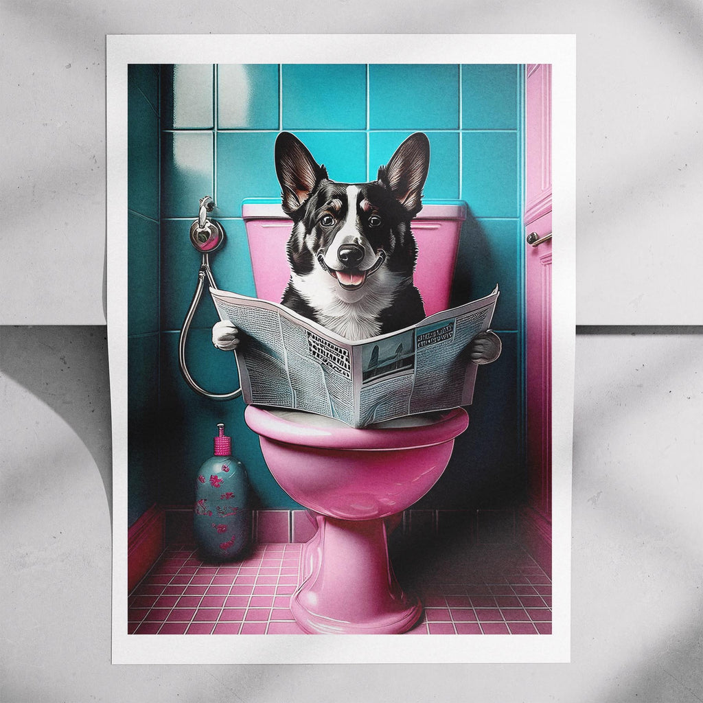 Corgi Toilet Dogs PInk and Turquise image 7