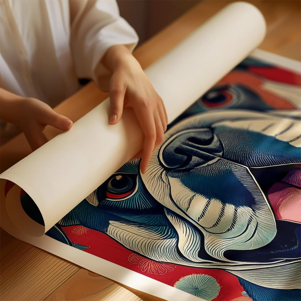 Bulldog Hokusai Japanese Inspired Dog Series image 1