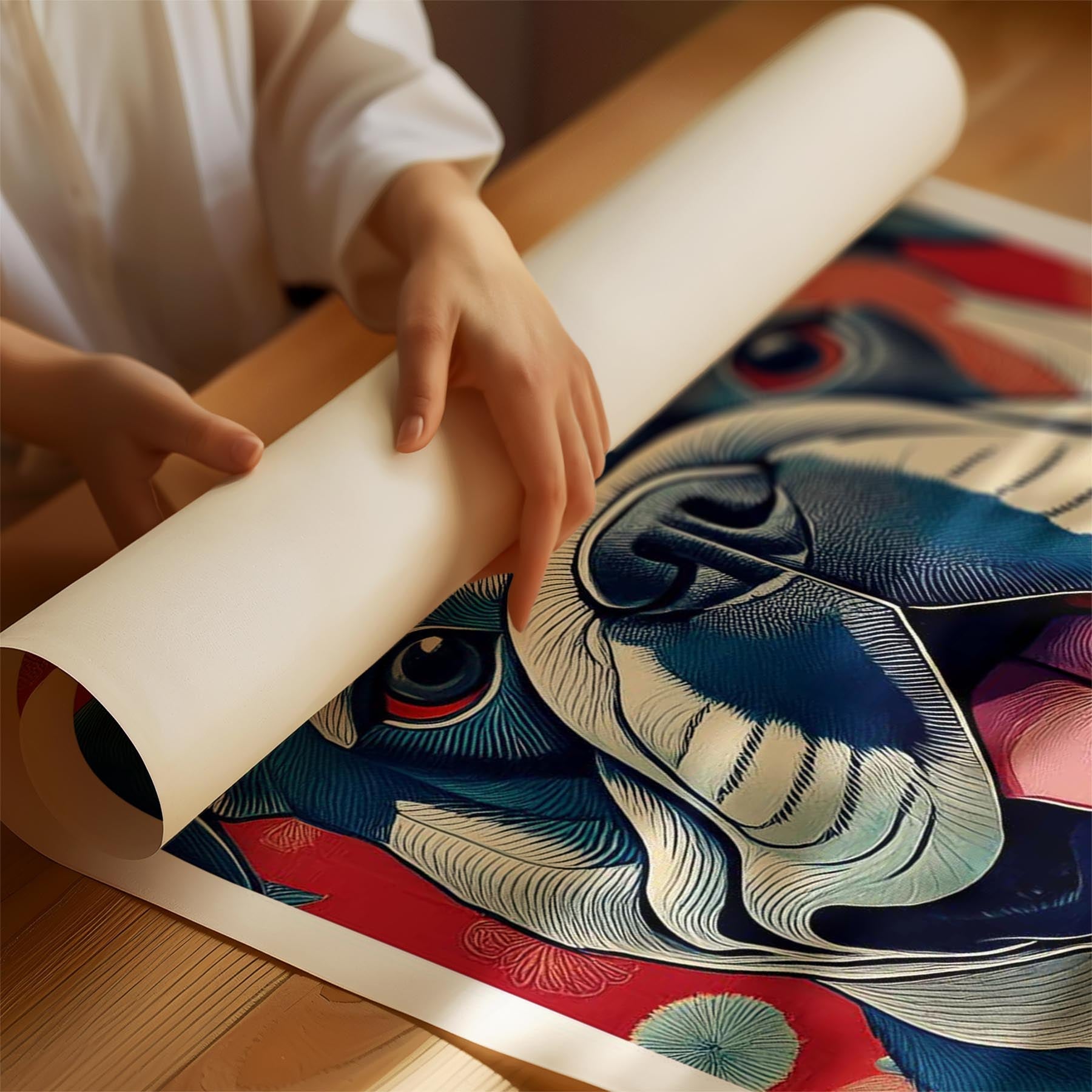 Bulldog Hokusai Japanese Inspired Dog Series image 1