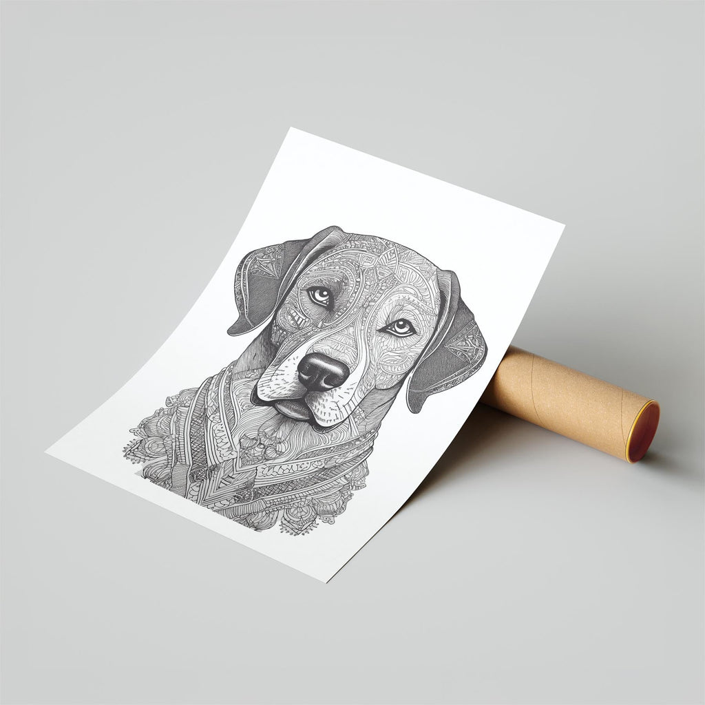 Maremma Mandala Black and White Dog Series image 6