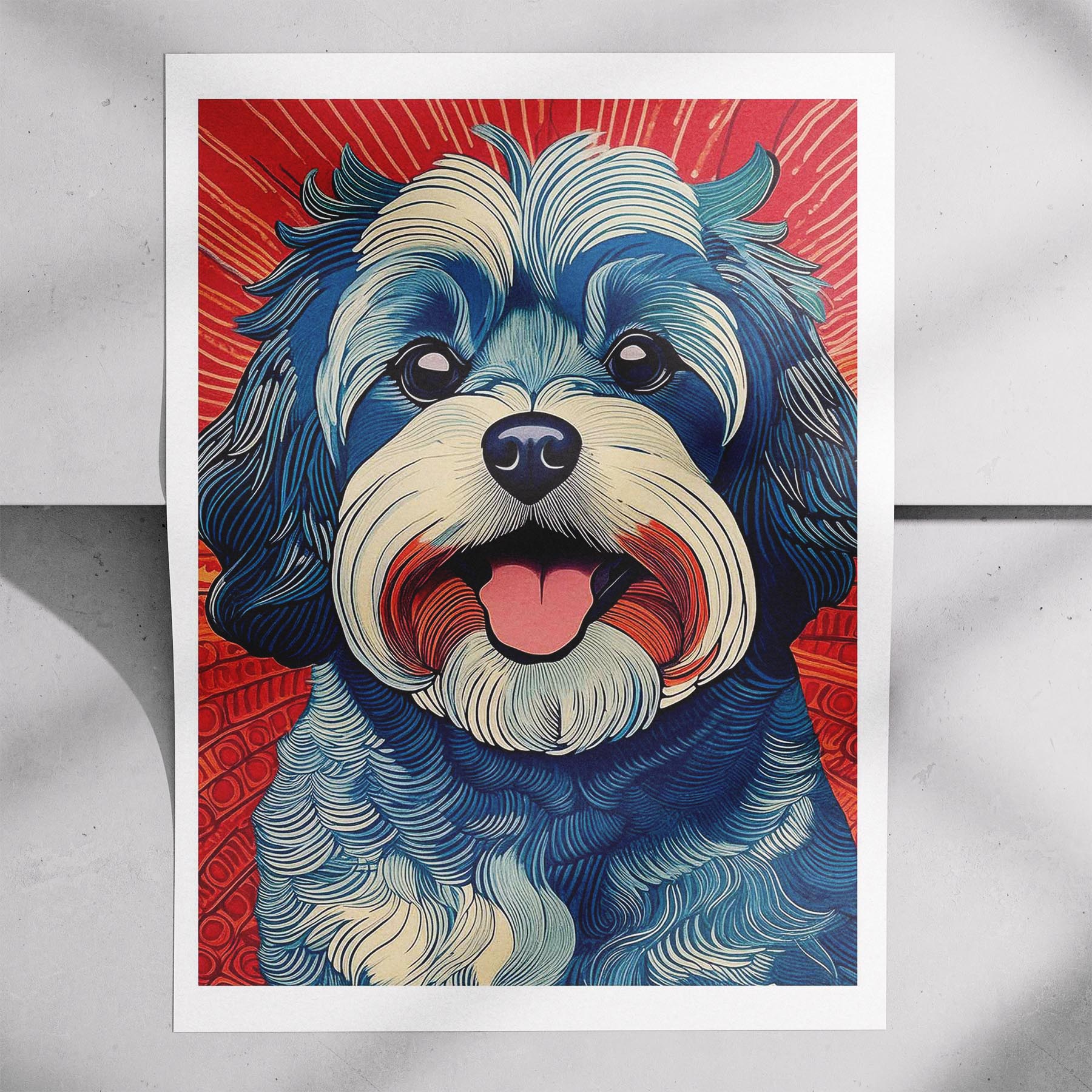 Maltese Hokusai Japanese Inspired Dog Series image 7