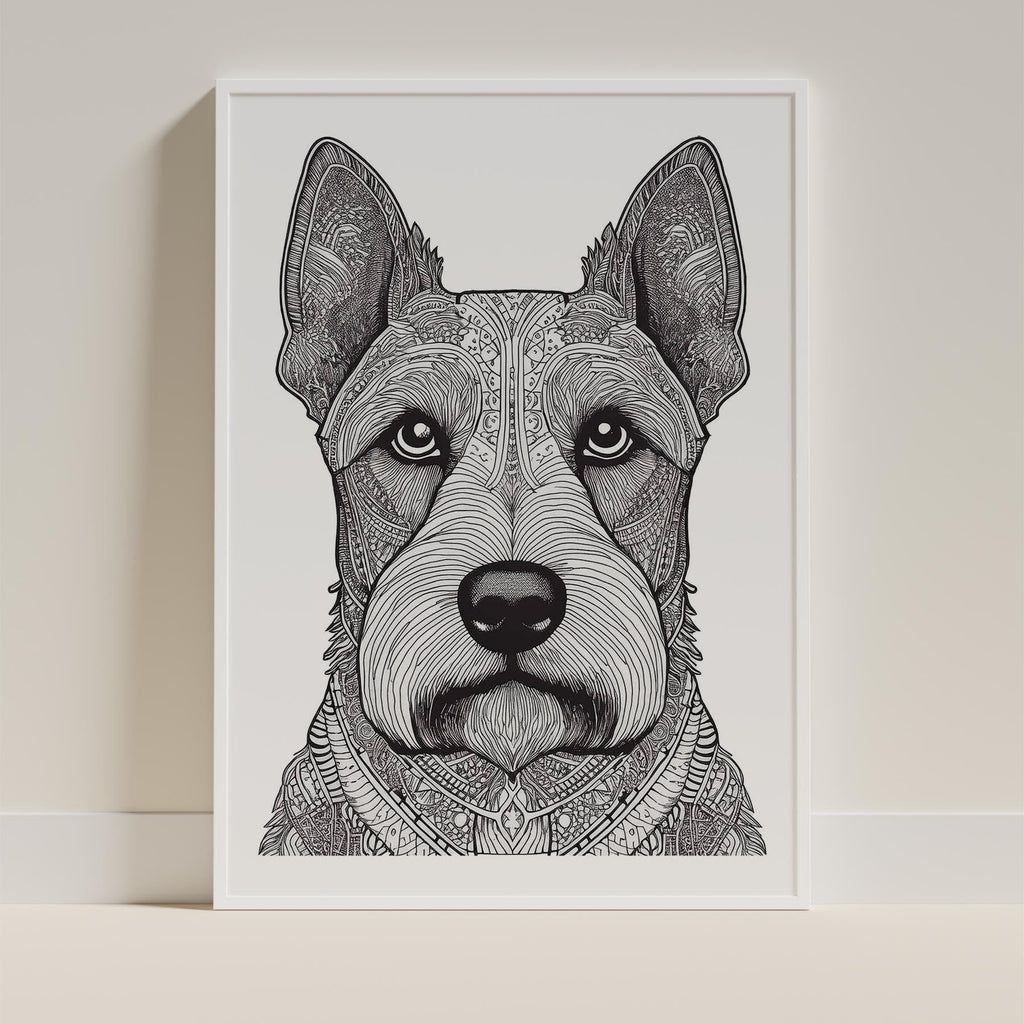 Scottish Terrier Mandala Black and White Dog Series image 9