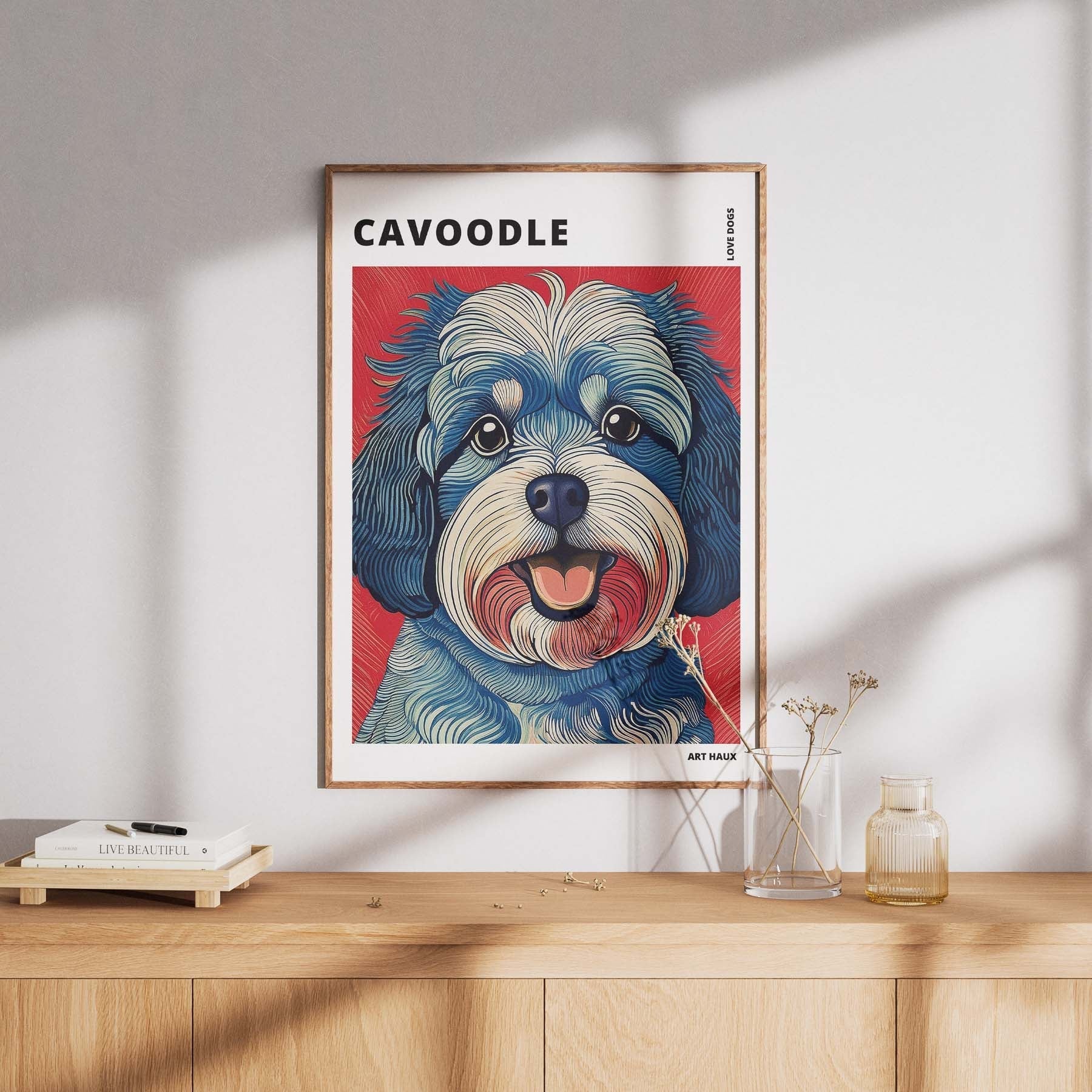 Cavoodle Hokusai Japanese Inspired Dog Series with Text image 7
