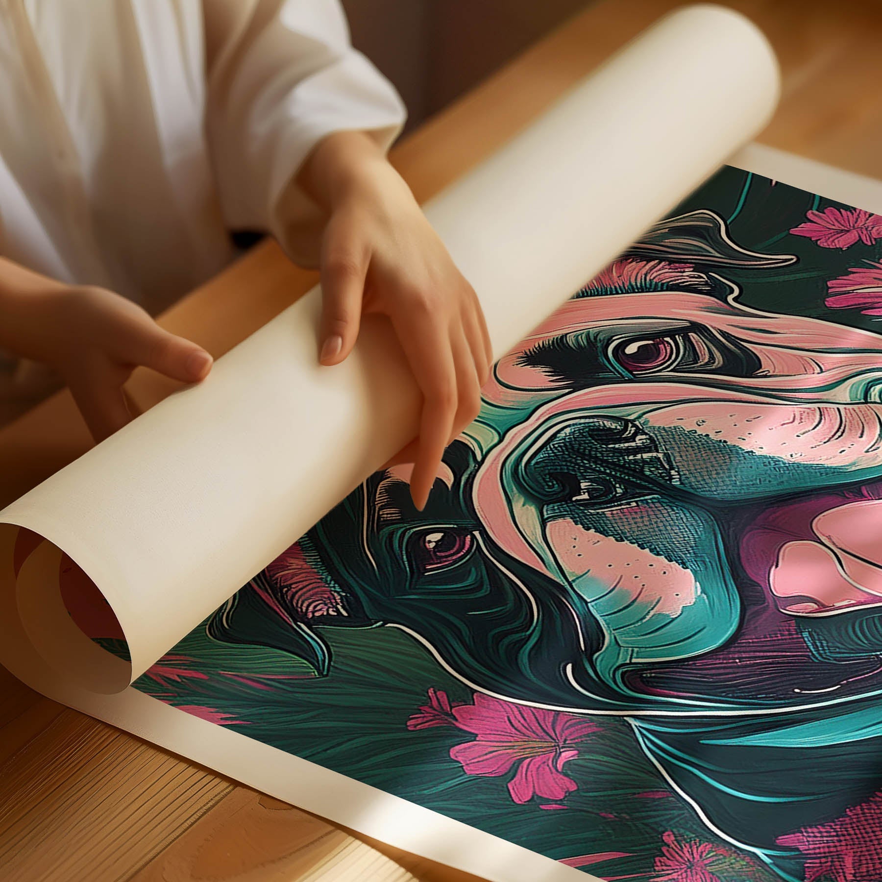 Bulldog 3 Flowery Dog image 1