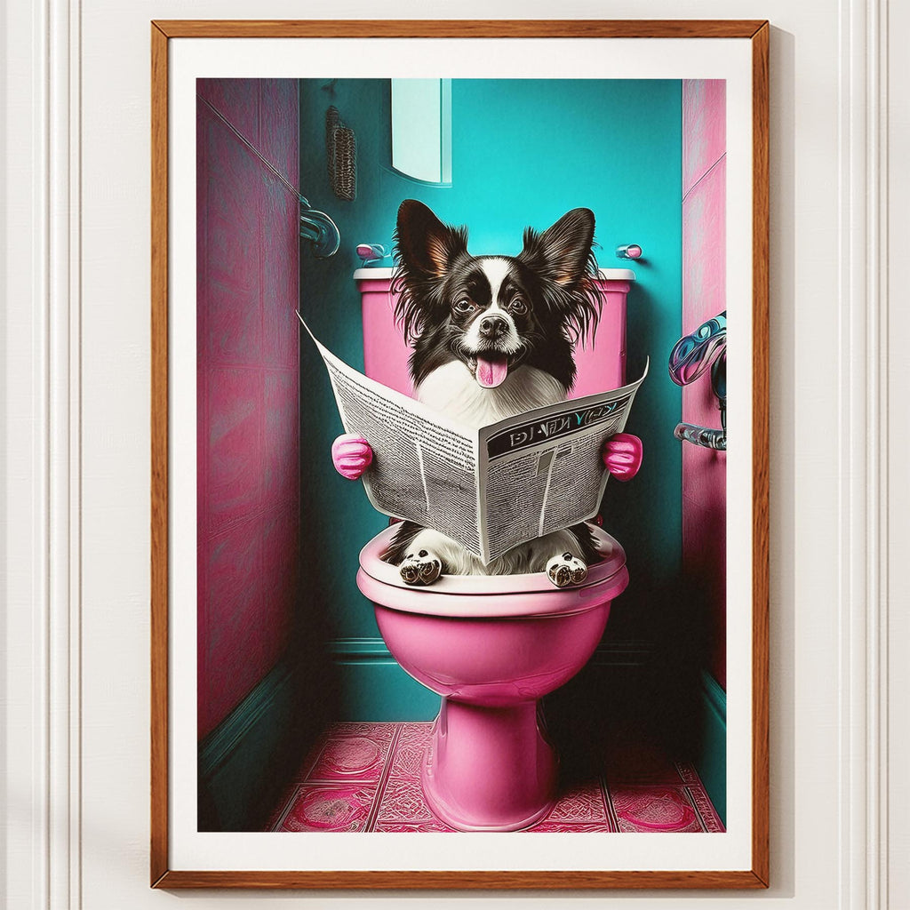 Papillon Toilet Dogs PInk and Turquise image 10