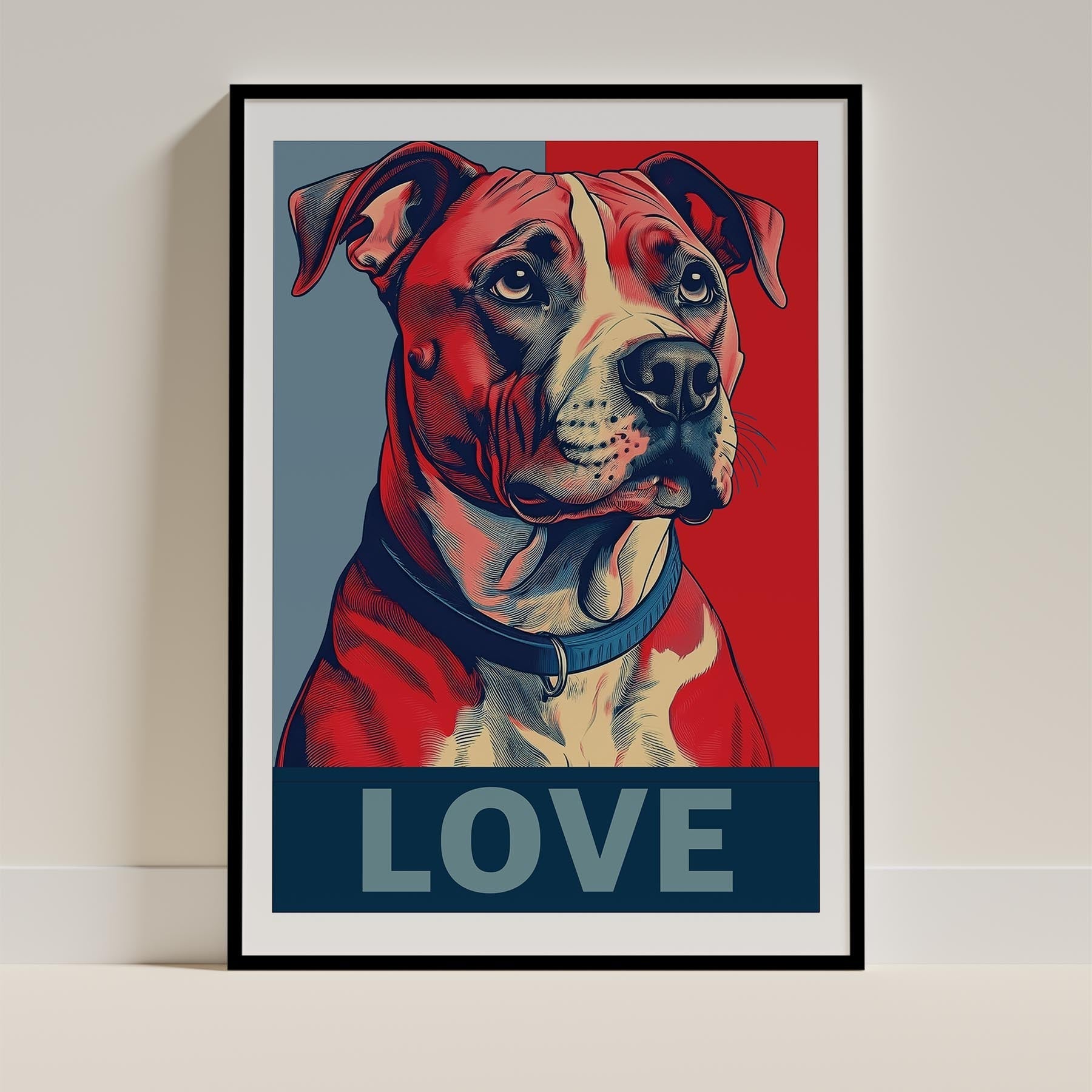 American Staffordshire Terrier LOVE Series Inspired by the Obama Poster image 0