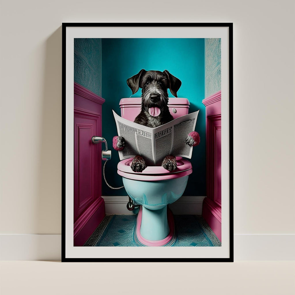 Deerhound Toilet Dogs PInk and Turquise image 0