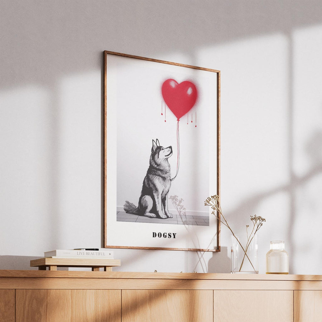 Alaskan Malamute DOGSY Series inspired by the Art of Banksy with text Dogsy image 5