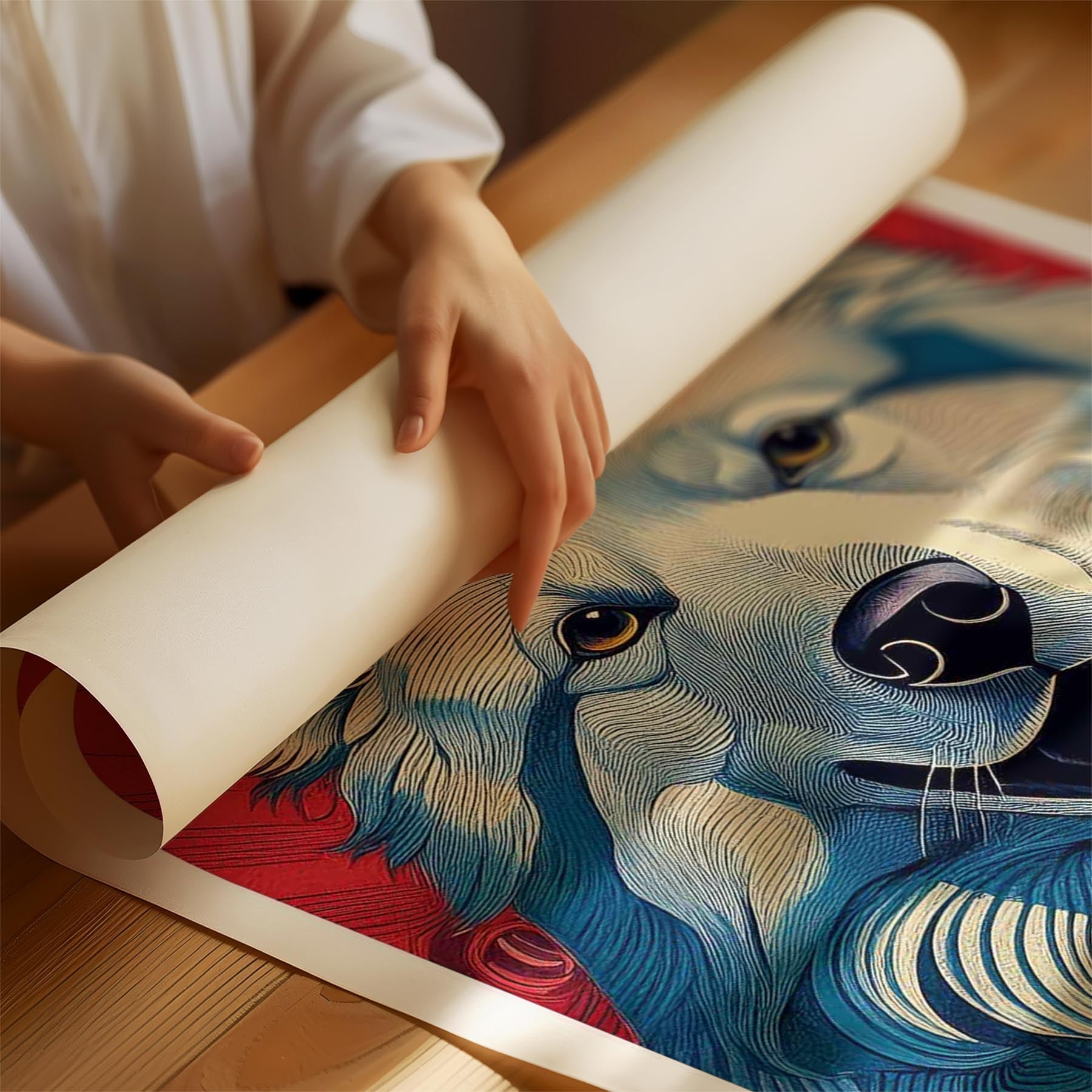 Samoyed Hokusai Japanese Inspired Dog Series image 1