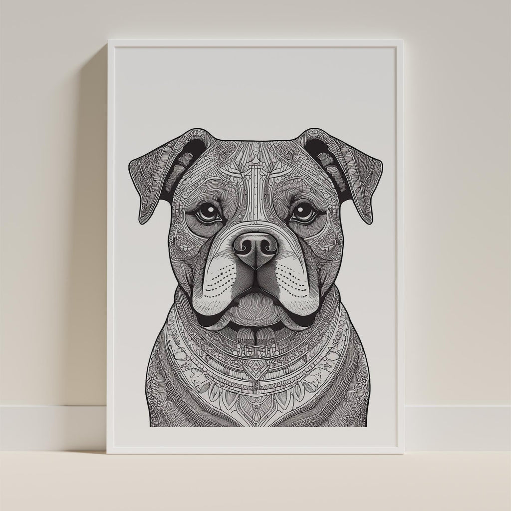Bulldog Mandala Black and White Dog Series image 9