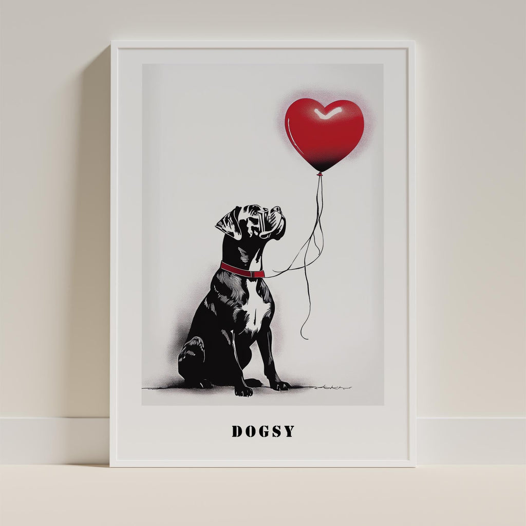 Boxer DOGSY Series inspired by the Art of Banksy with text Dogsy image 9