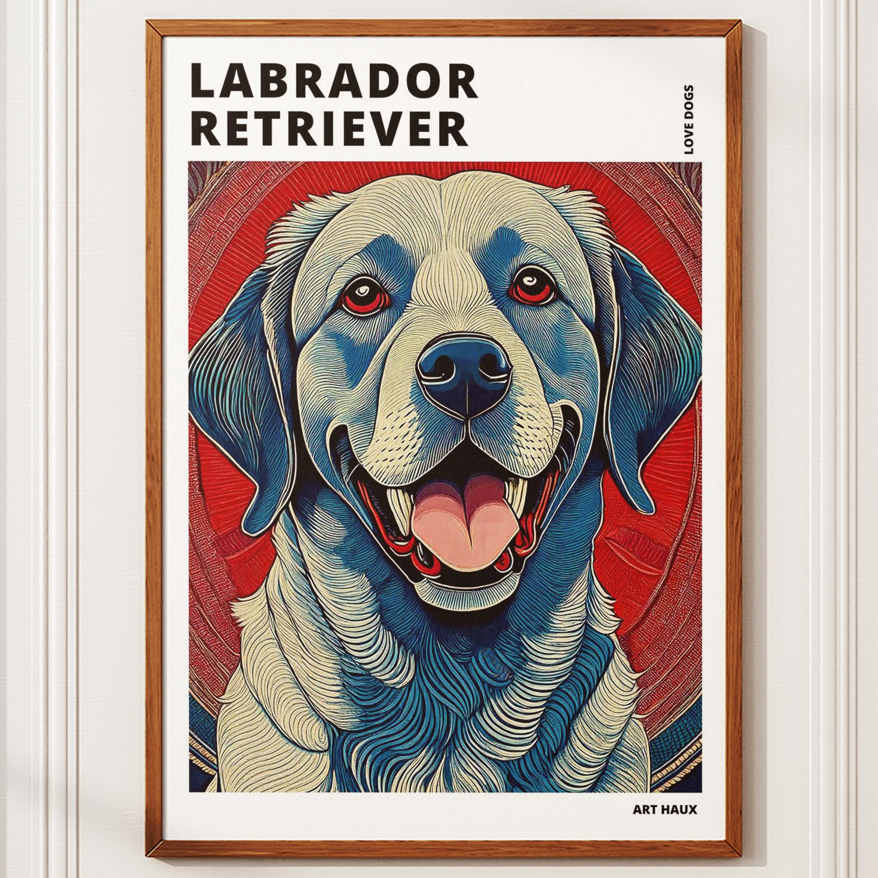 Labrador Retriever Hokusai Japanese Inspired Dog Series with Text image 9