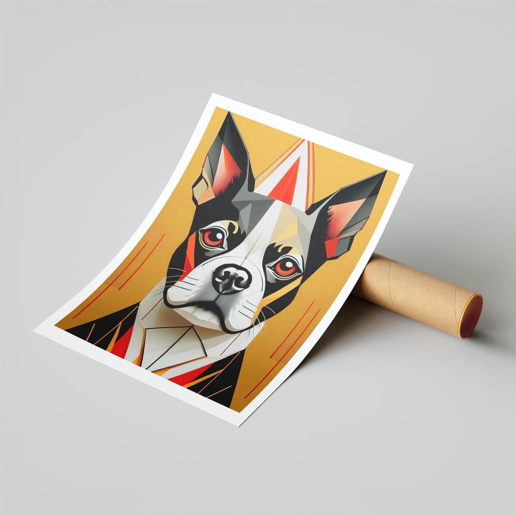 Boston Terrier Geometric Orange Series image 6