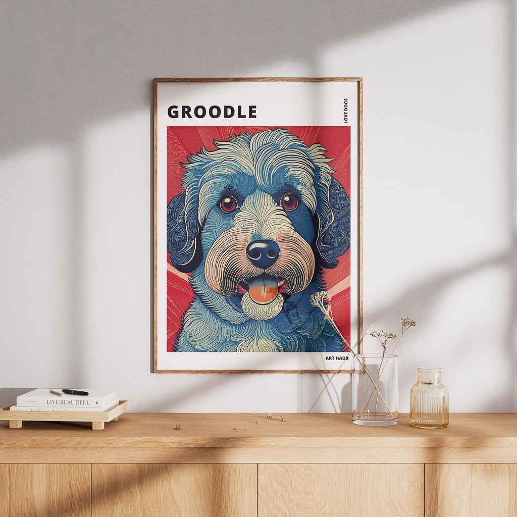 Groodle Hokusai Japanese Inspired Dog Series with Text image 7