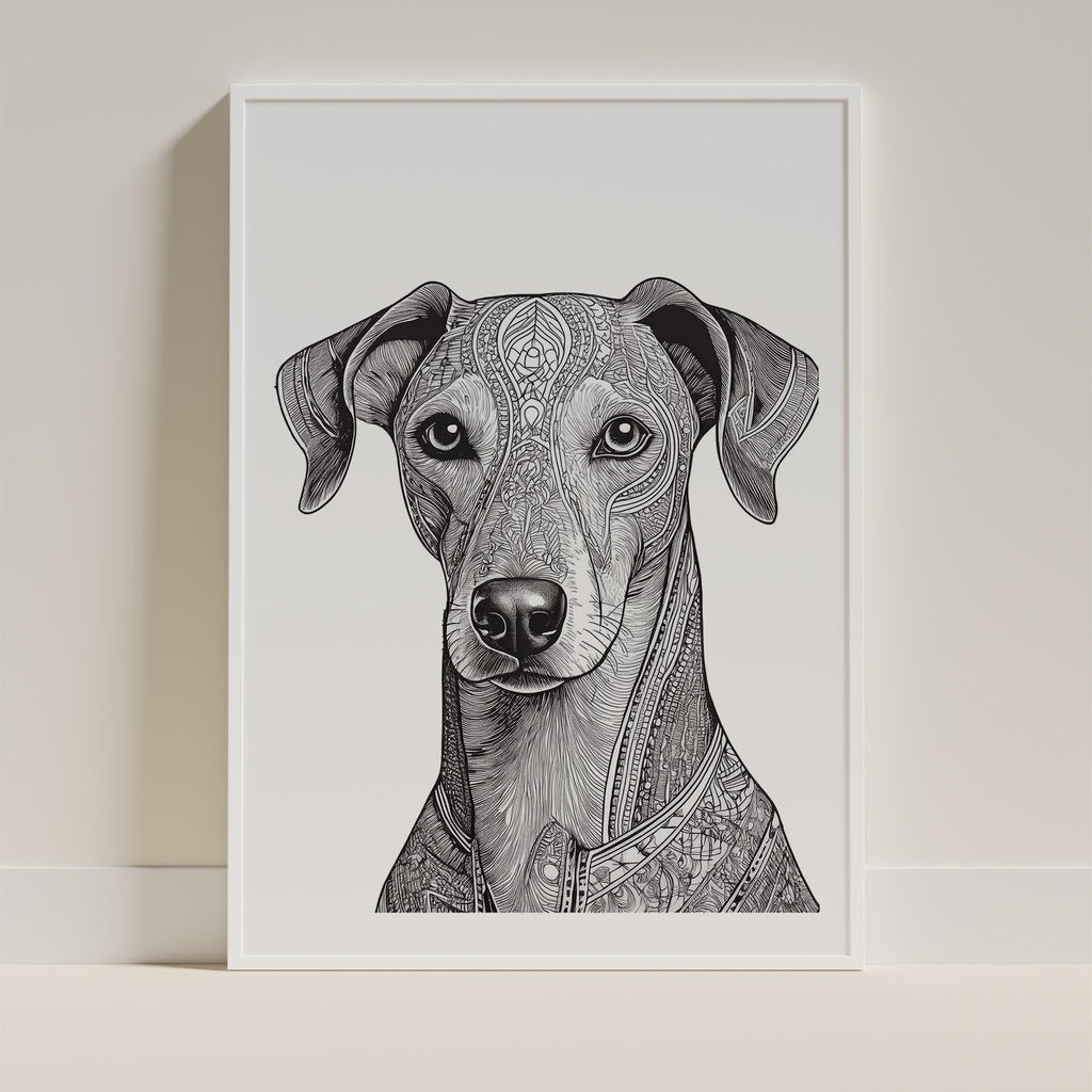 Greyhound Mandala Black and White Dog Series image 9