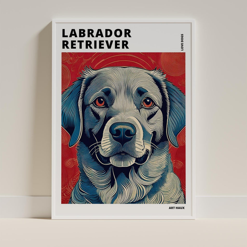 Labrador Retriever Hokusai Japanese Inspired Dog Series with Text image 8