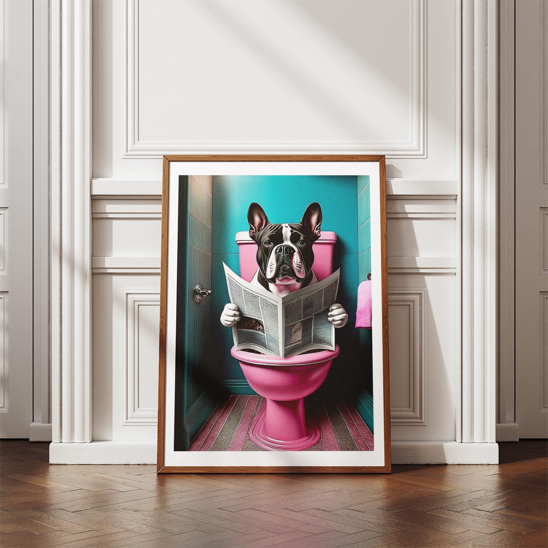 Bullmastiff Toilet Dogs PInk and Turquise image 4