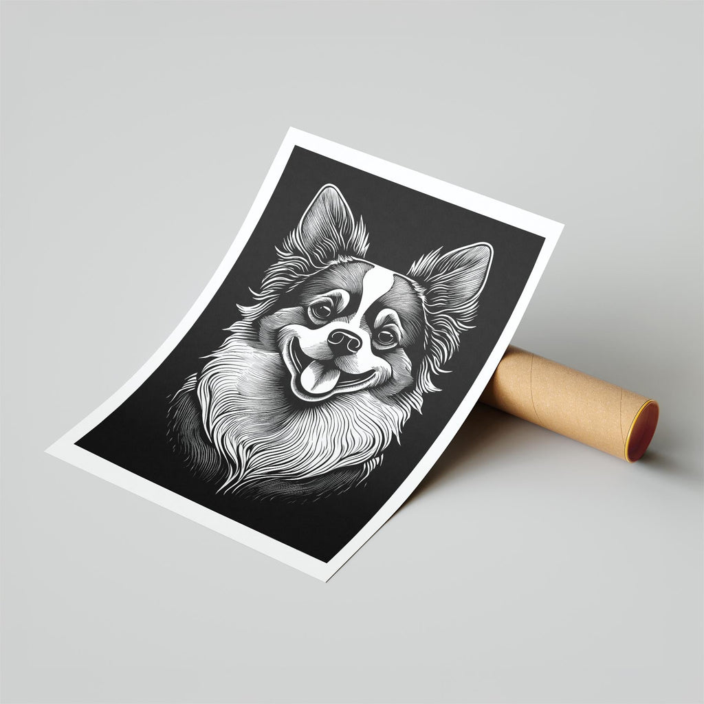 Japanese Chin Line Dog Series in Black and White image 6