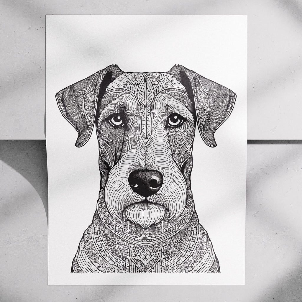 Irish Terrier Mandala Black and White Dog Series image 7