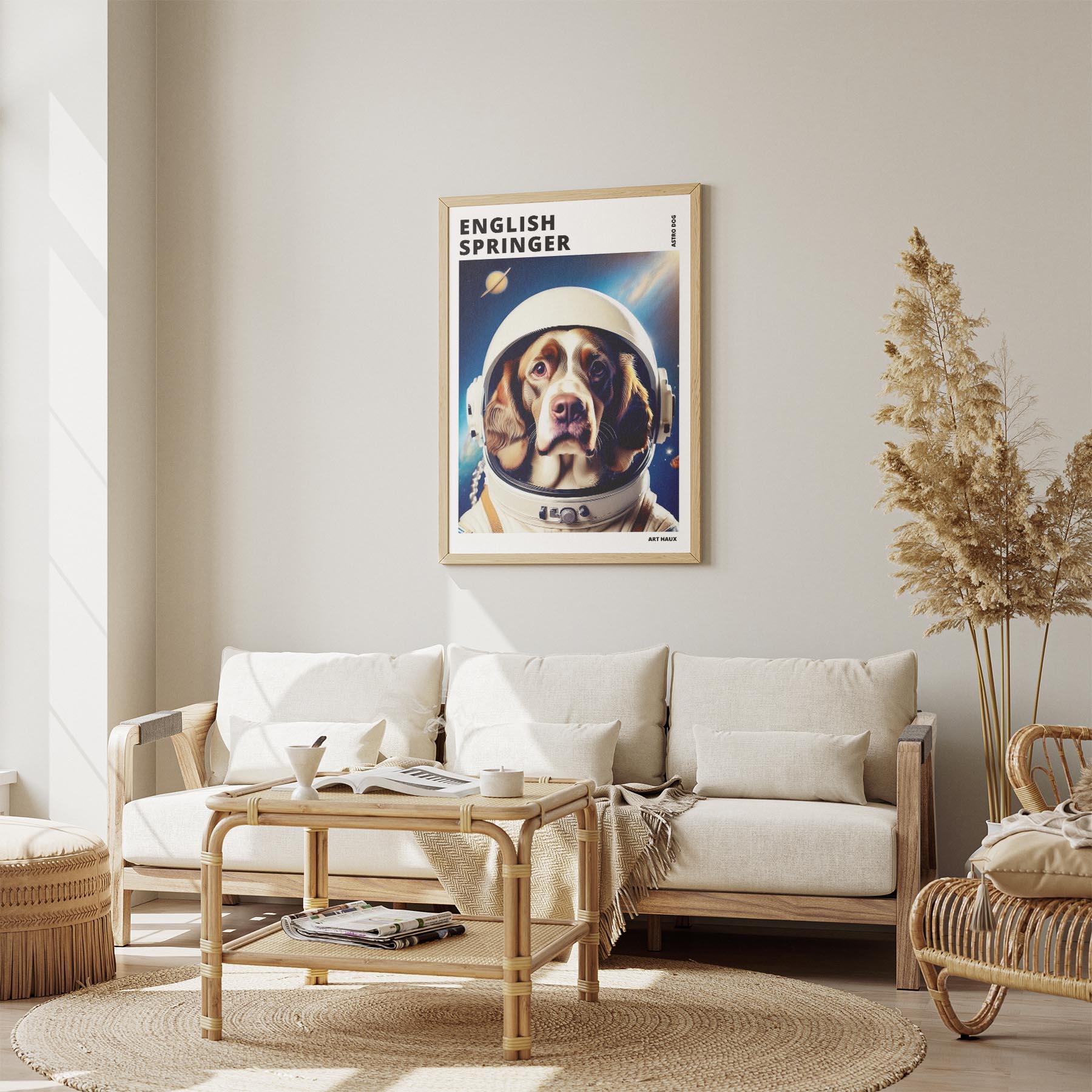 English Springer Spaniel Astronaut Dog Series with Text Astro Dog image 2