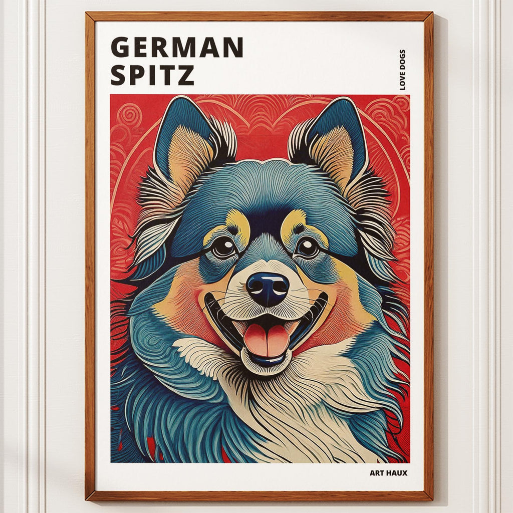 German Spitz Hokusai Japanese Inspired Dog Series with Text image 9
