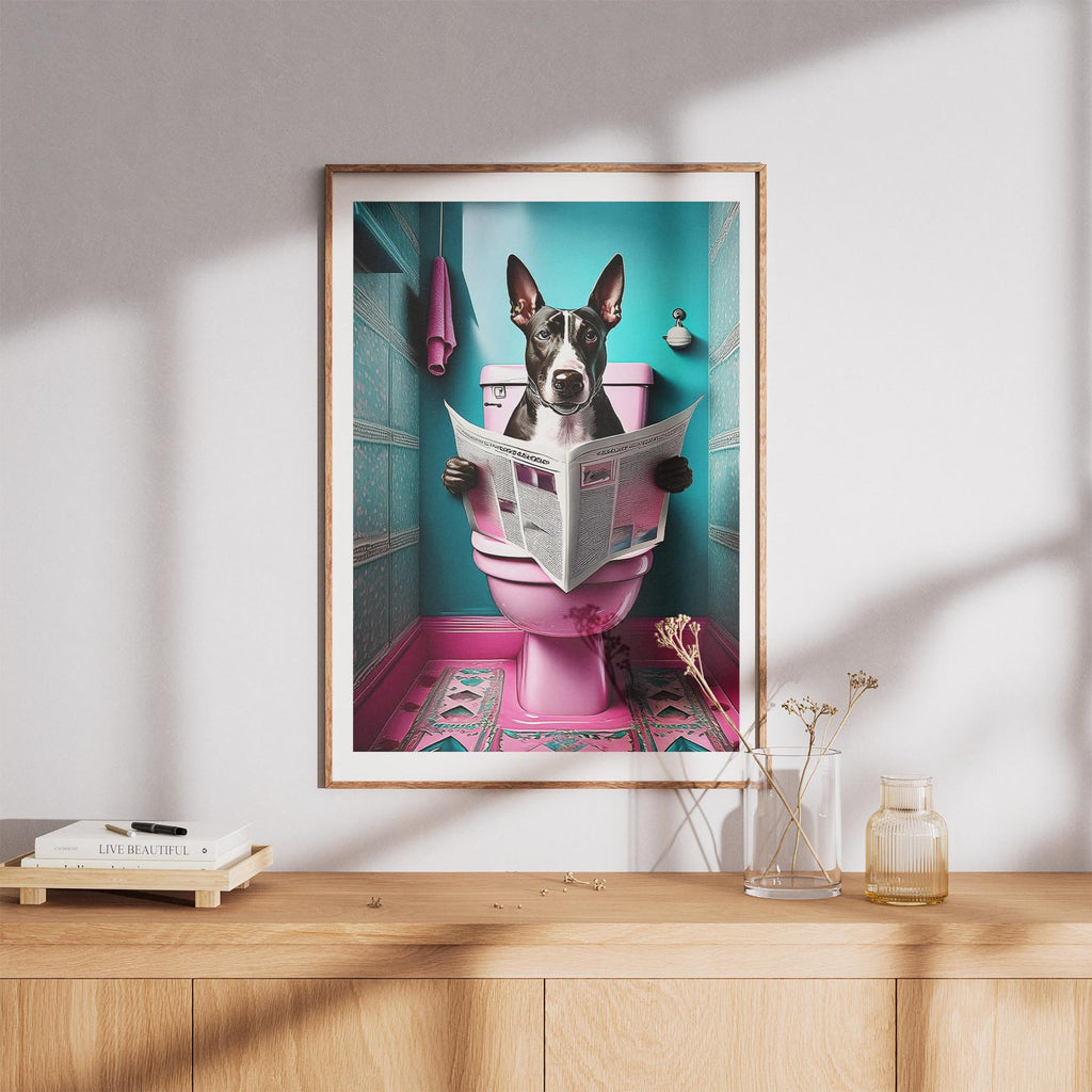 Bull Terrier Toilet Dogs PInk and Turquise image 8