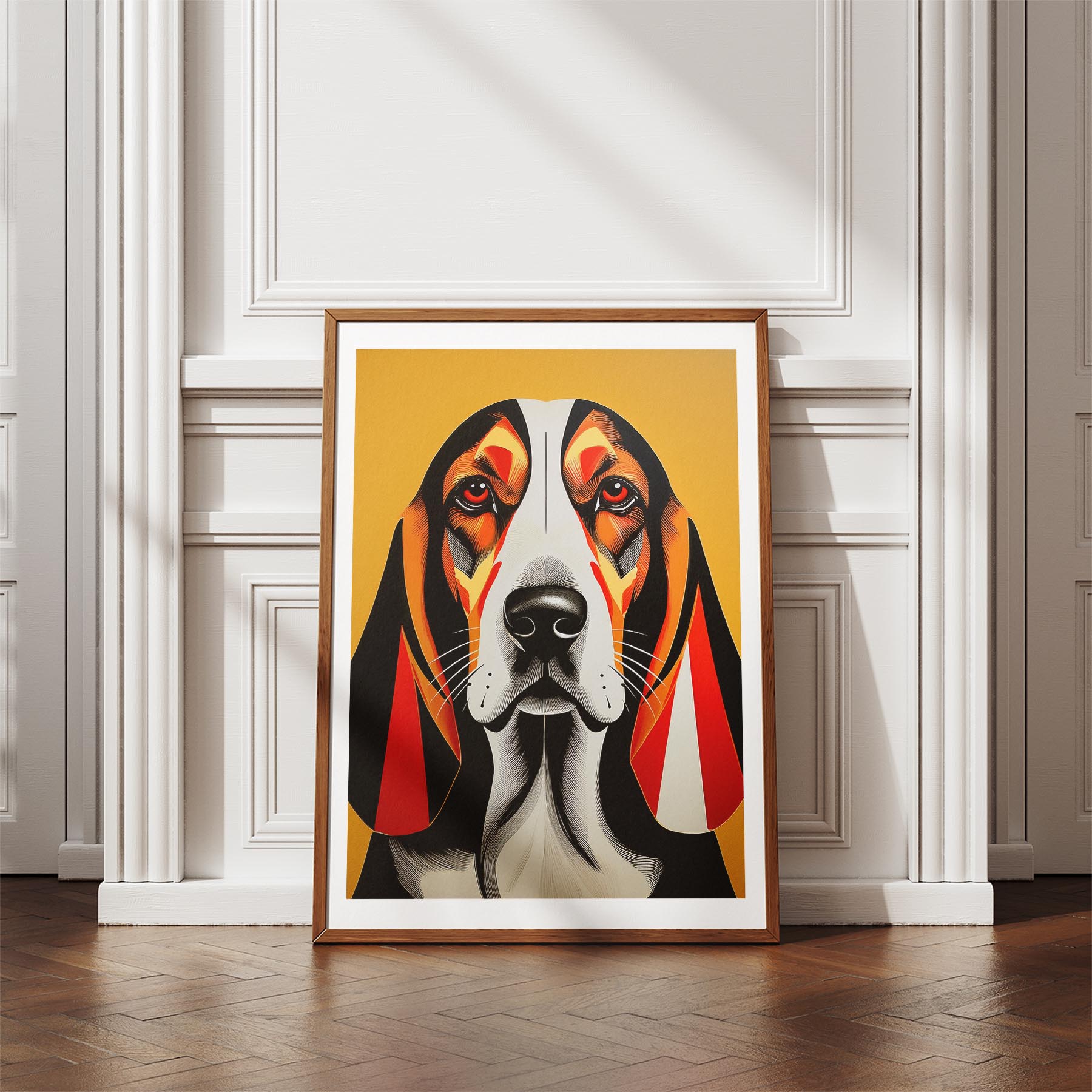 Basset Hound Geometric Orange Series image 4