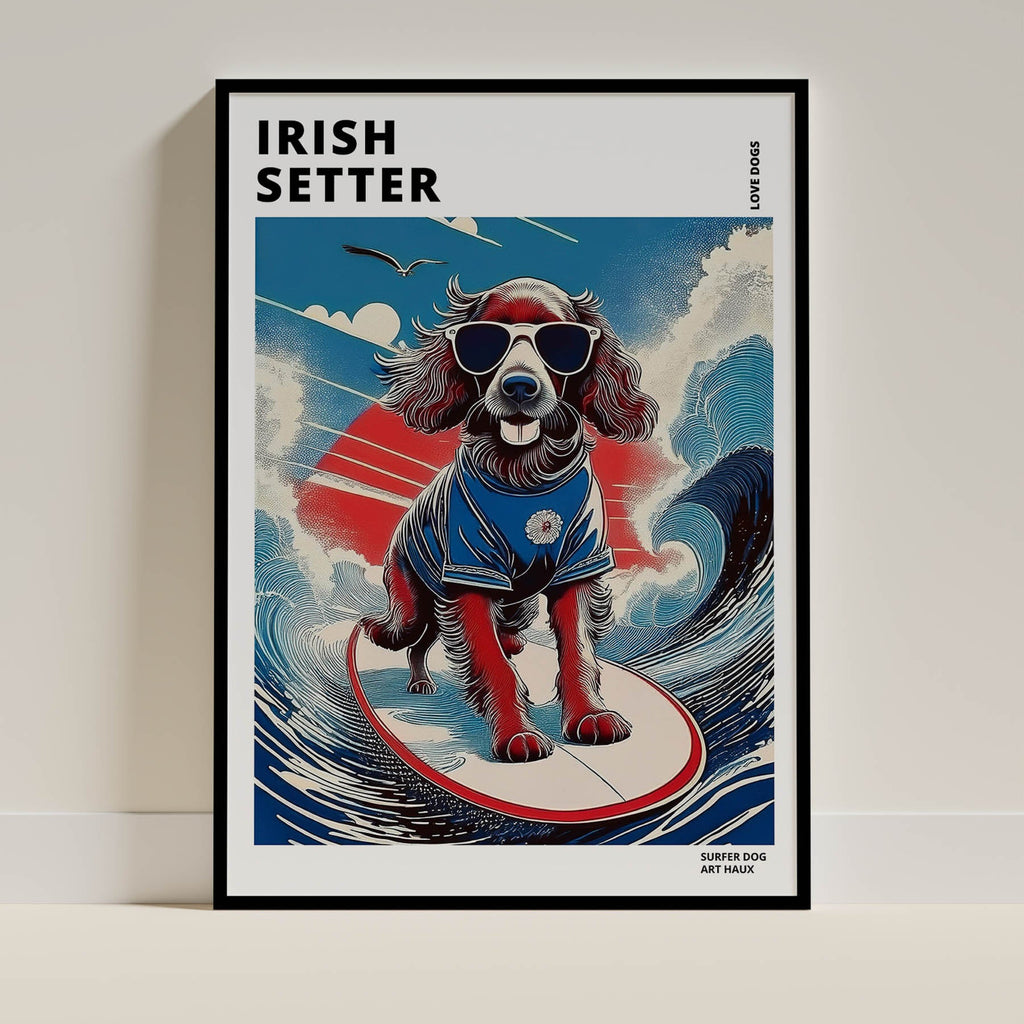 Irish Setter Hokosai Surfer Dogs 1 image 0